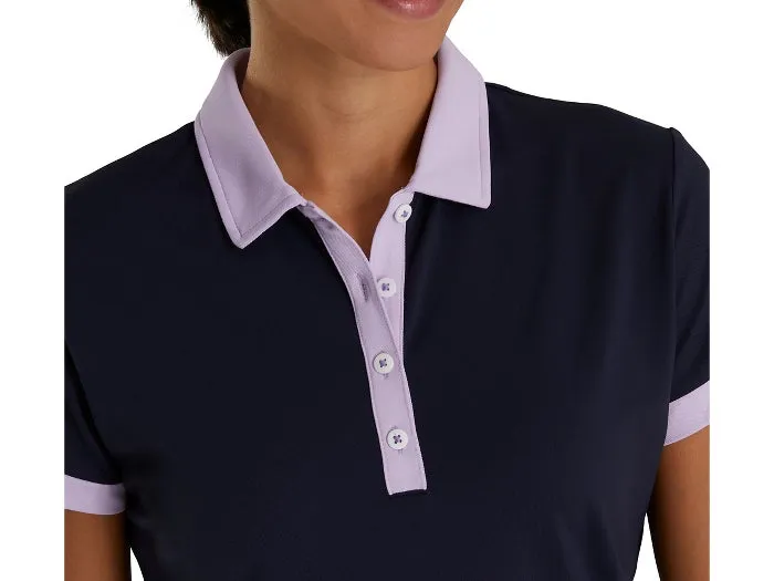 2023 FootJoy Womens Short Sleeve Color Block Polo - Navy