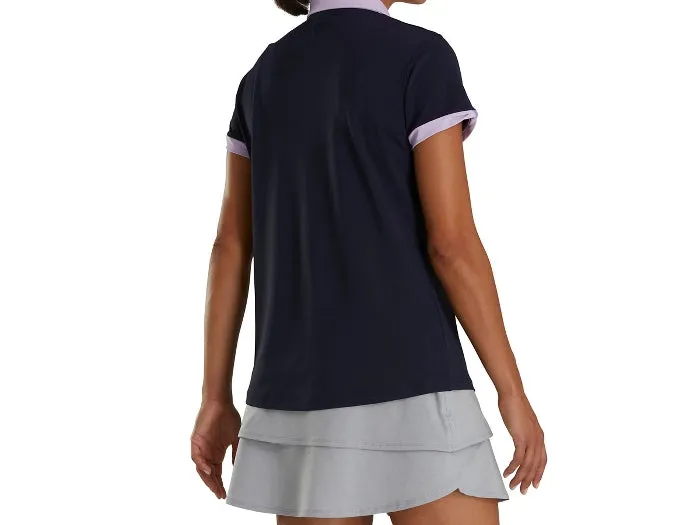 2023 FootJoy Womens Short Sleeve Color Block Polo - Navy