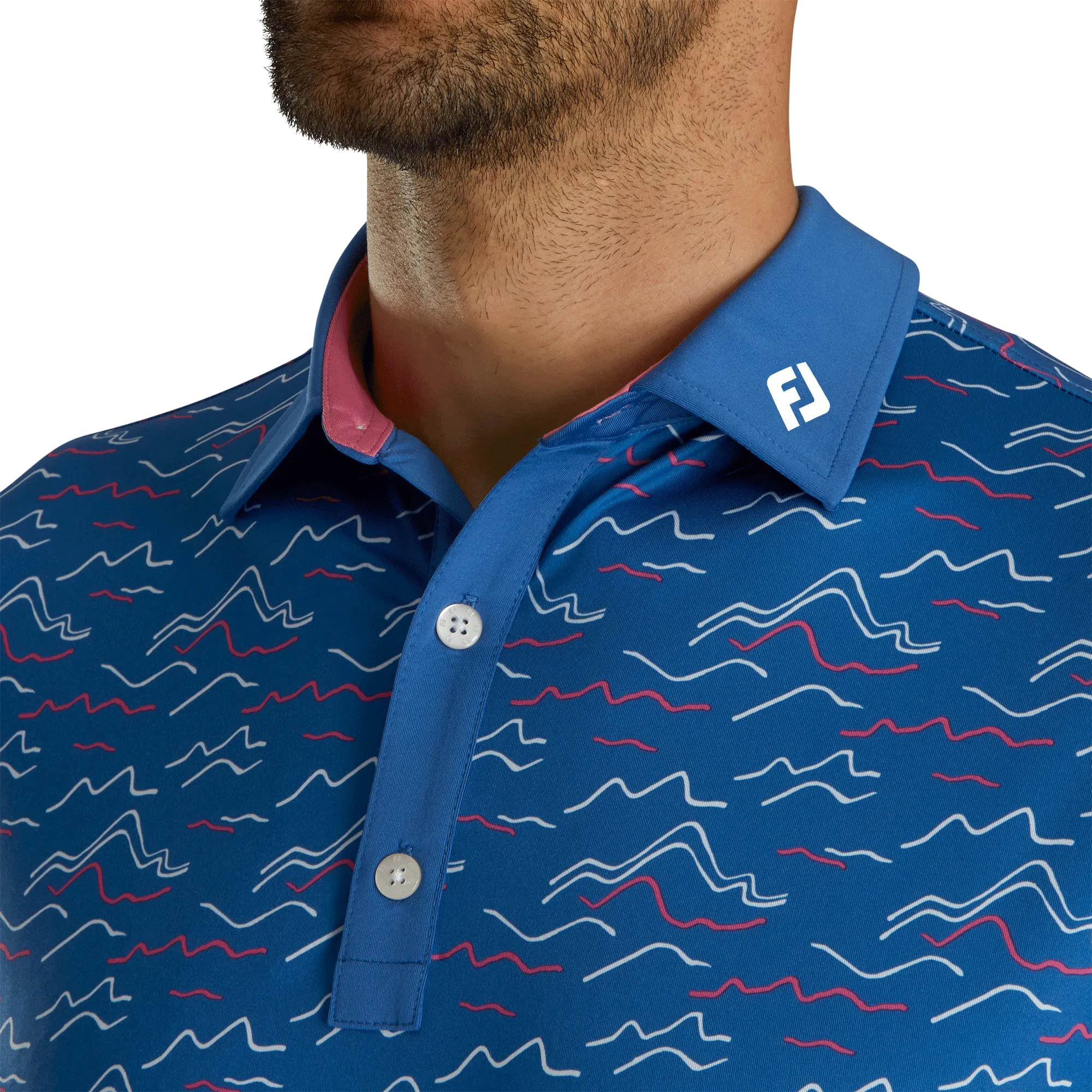 2024 FootJoy Wave Print Polo - Sapphire