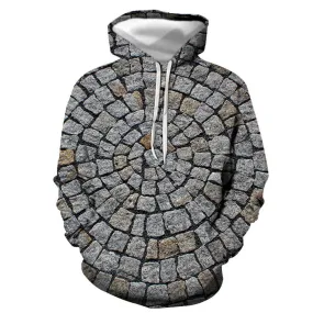 3D Graphic Printed Hoodies Stone