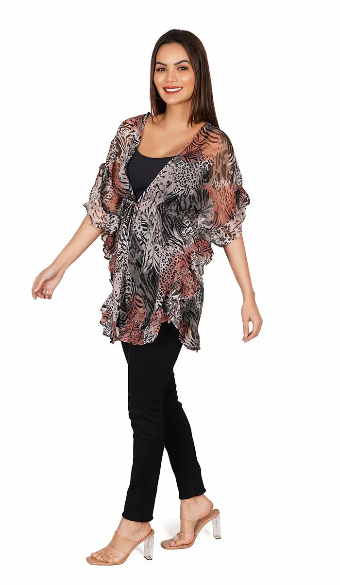 Abstract print Kaftan Style Top/ Swimsuit Cover Up Beach Dress