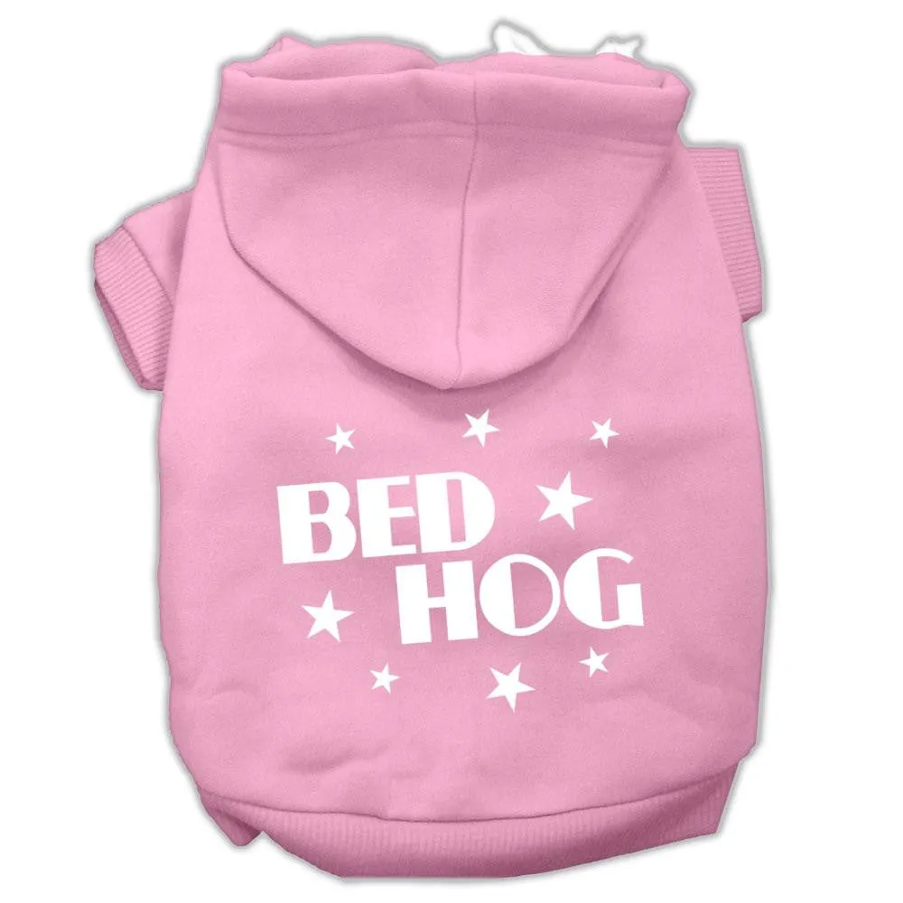 Bed Hog Screen Printed Pet Hoodies Light Pink Size Lg (14)