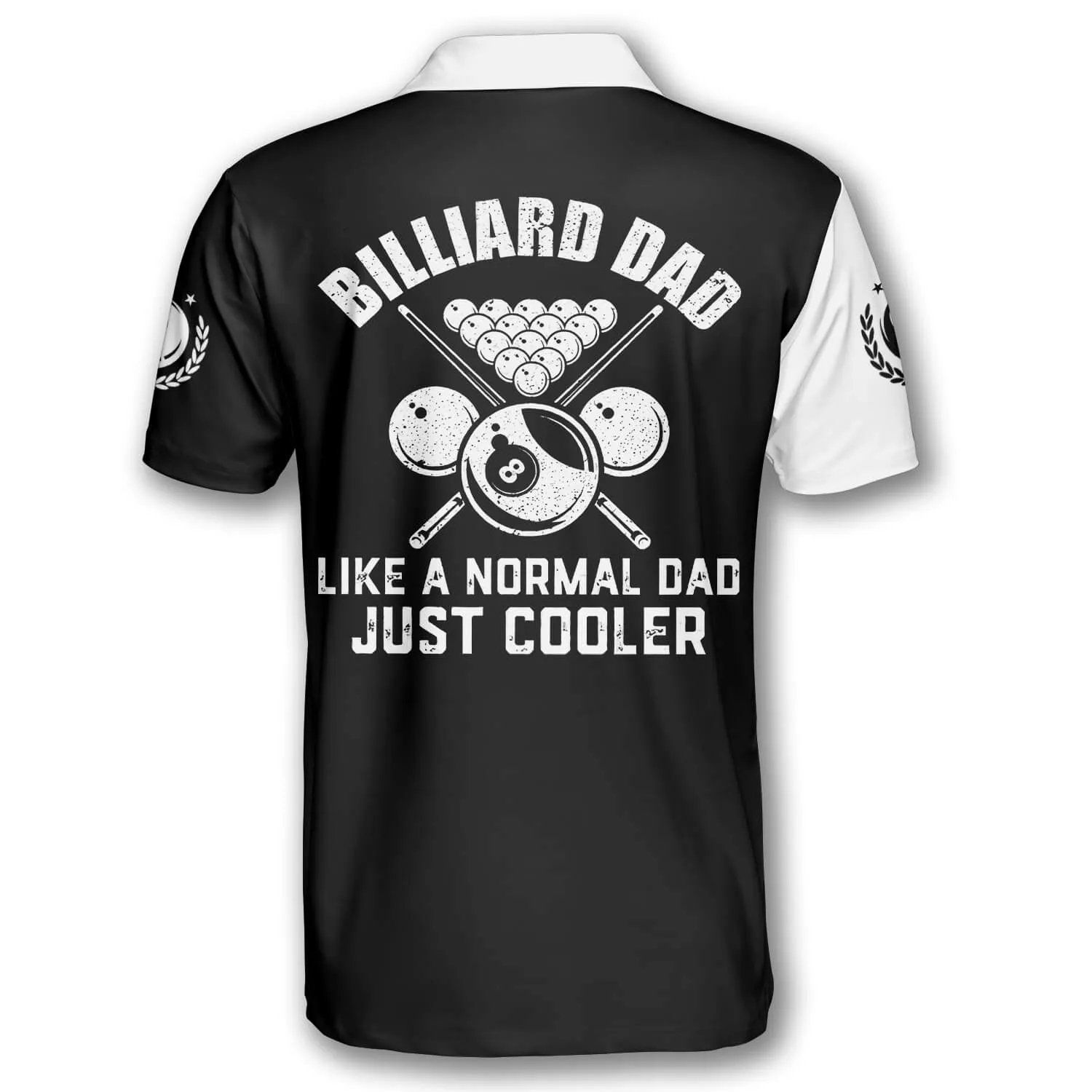 Billiard Cool Dad Black White Version Custom Billiard Shirts for Men, Custom Billiard Shirts for Team, Billiard Polo Shirts