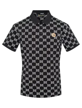 Black G Men's Polo Shirt Luxury Fashion Design T-Shirt Regular-Fit Style No: PL-2380