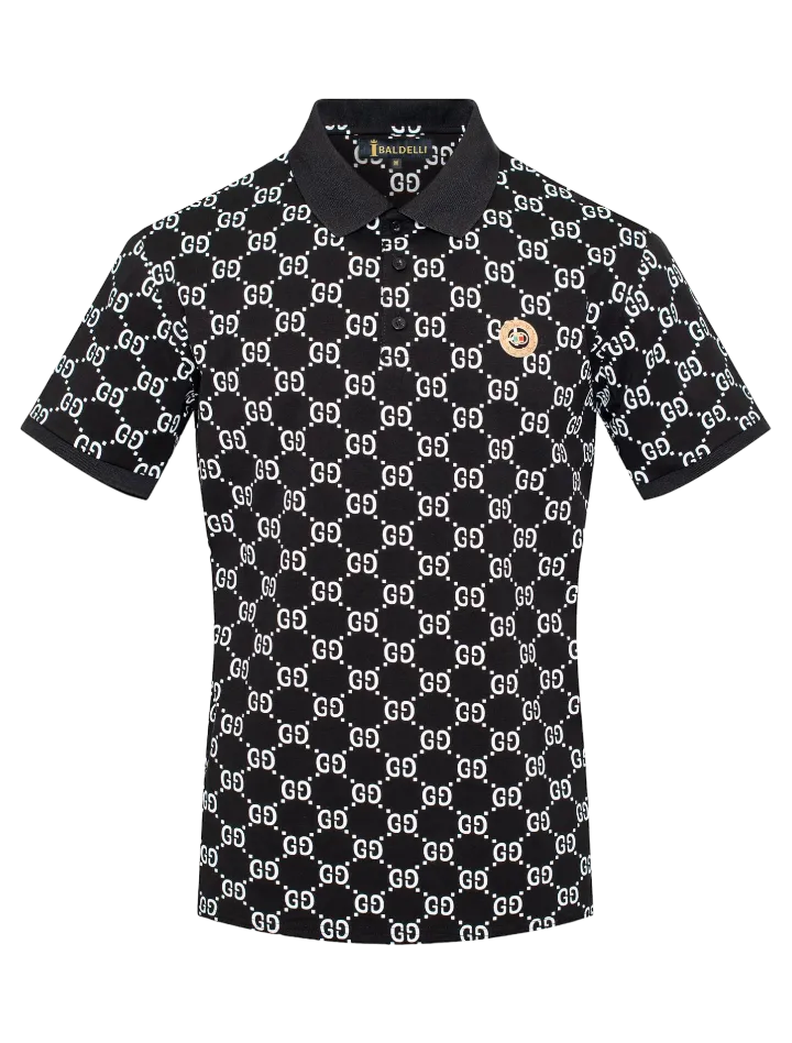 Black G Men's Polo Shirt Luxury Fashion Design T-Shirt Regular-Fit Style No: PL-2380