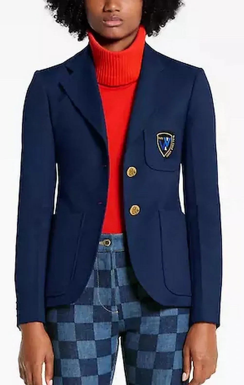 Blazer Jacket with Embroidered Patch