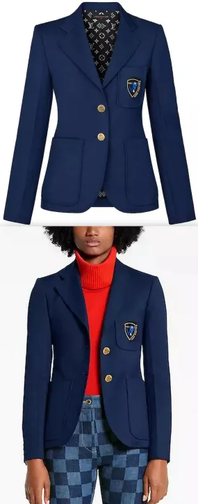 Blazer Jacket with Embroidered Patch