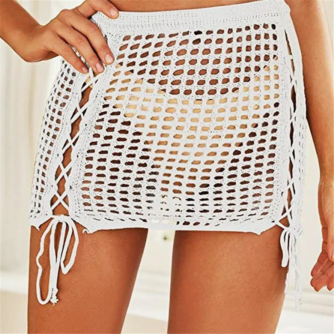 Boho Vibes Crochet Beach Cover Up Skirt