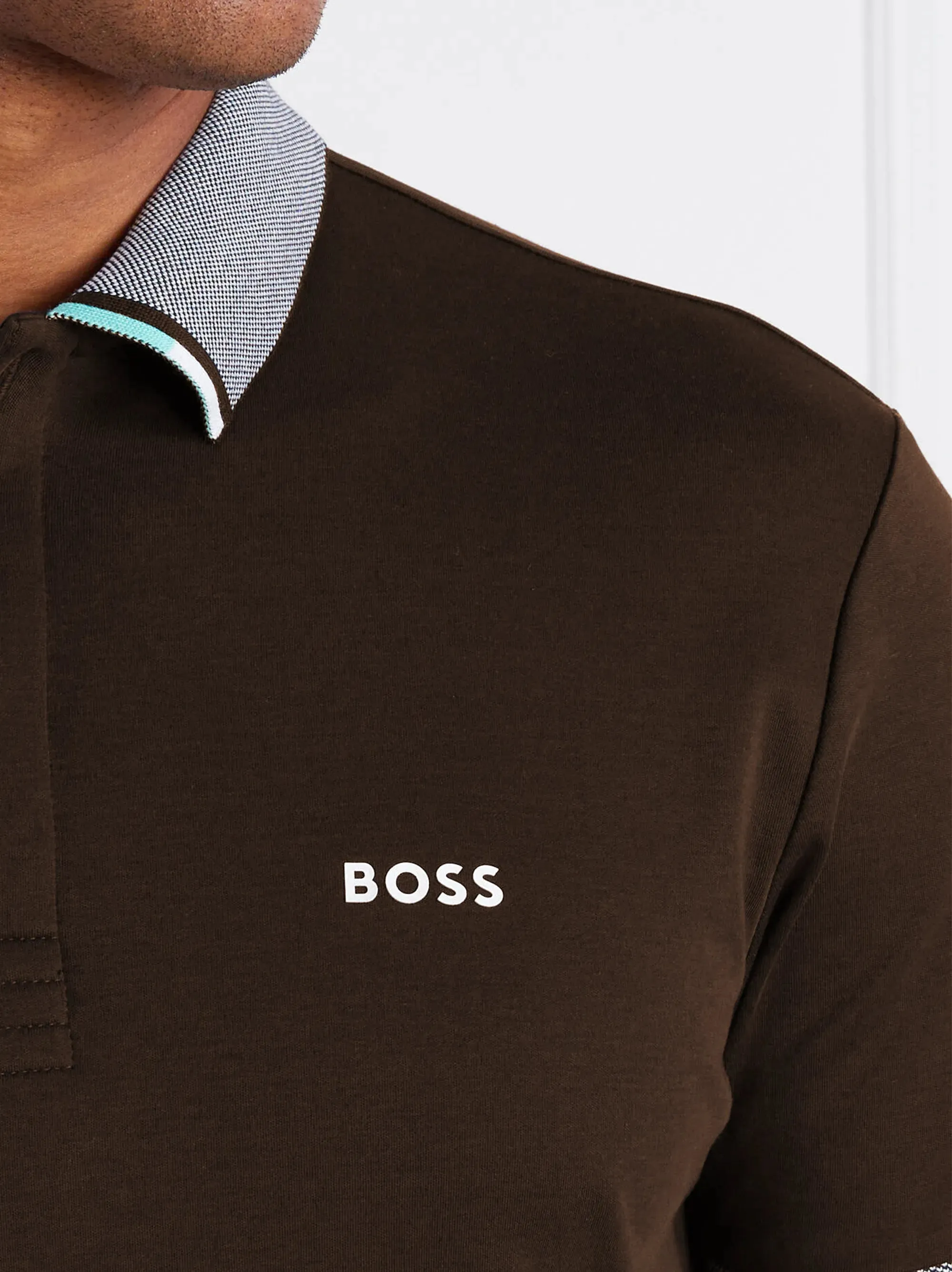 Boss Structured Collar Brown Polo