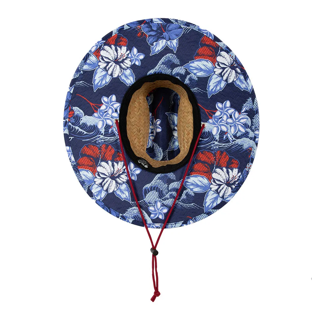 Classic Straw Hat | Hawaiian Surf | Navy