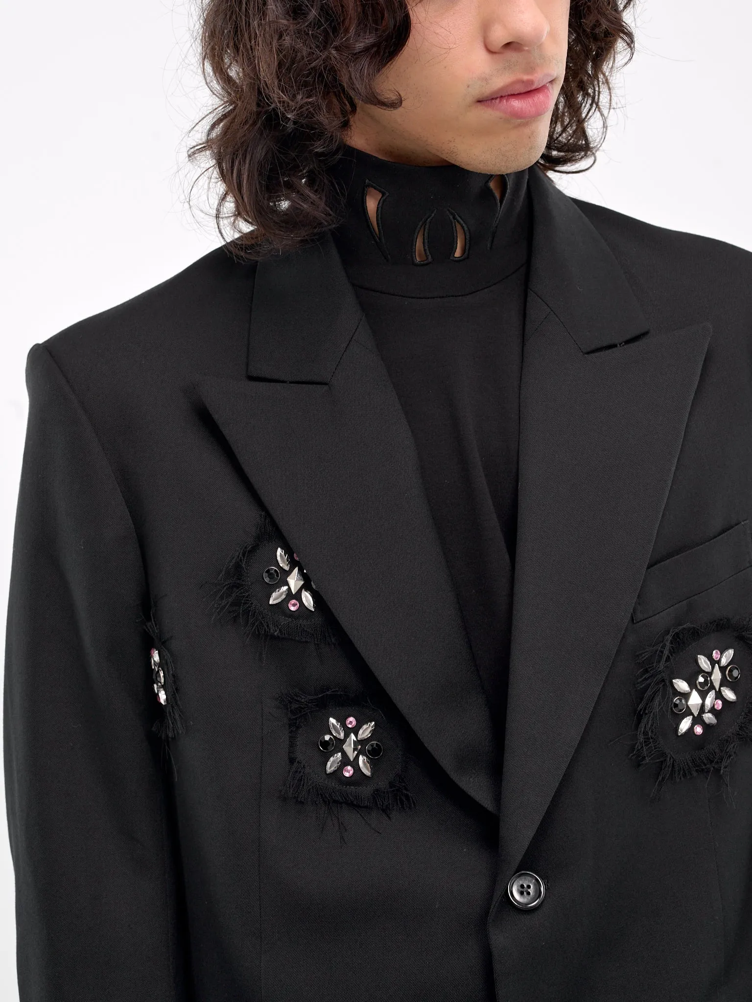 Crystal Embroidered Blazer (JK0224-BLACK)