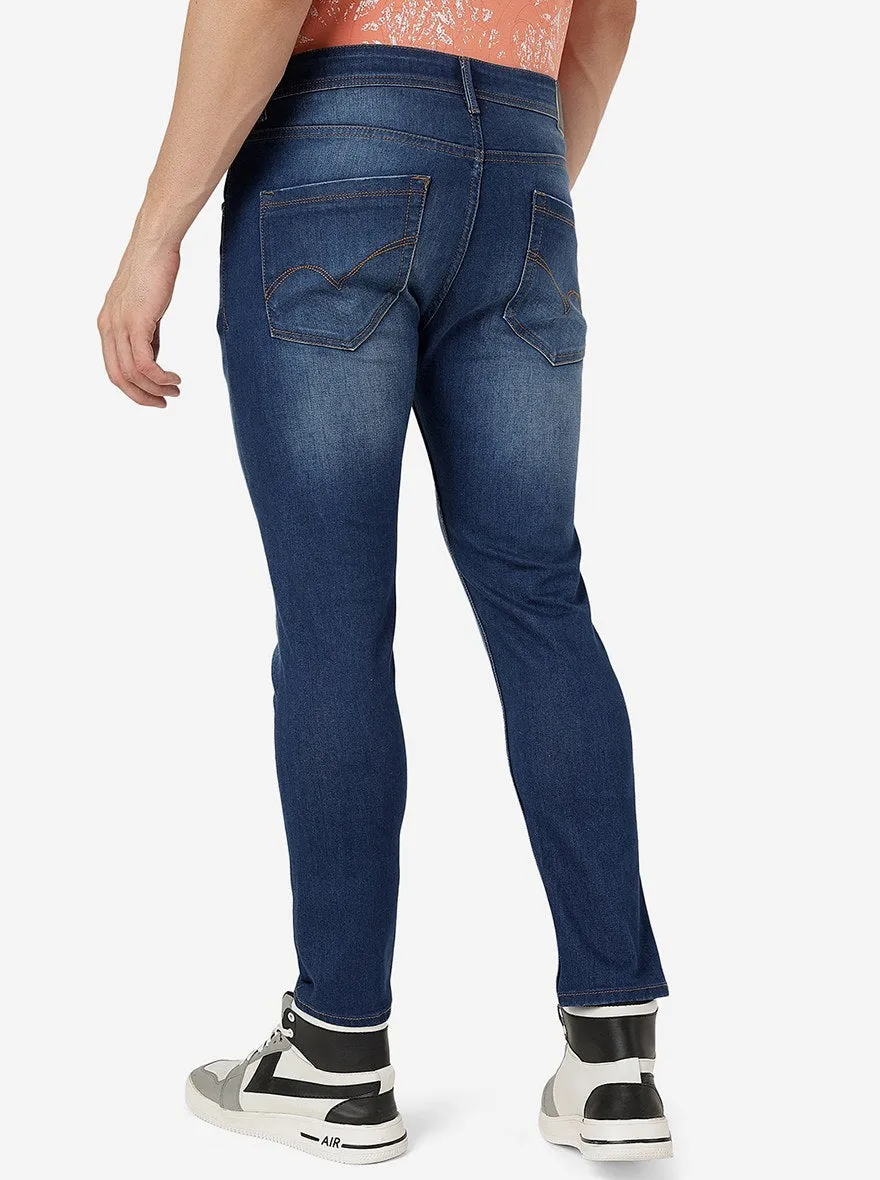 Dark Blue Solid Rider Fit Jeans | JadeBlue