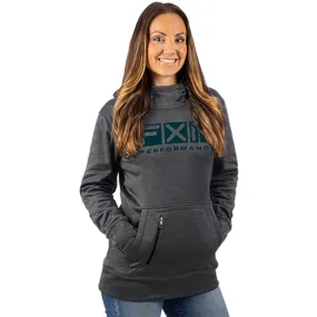 FXR Womens Helium Tech PO Hoodie Sweatshirt Grey Heather/Ocean