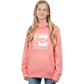 FXR Youth Broadcast Tech Pullover Hoodie Muted Melon/White Pink