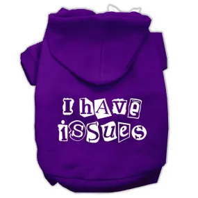 I Have Issues Screen Printed Dog Pet Hoodies Purple Size XXL (18)