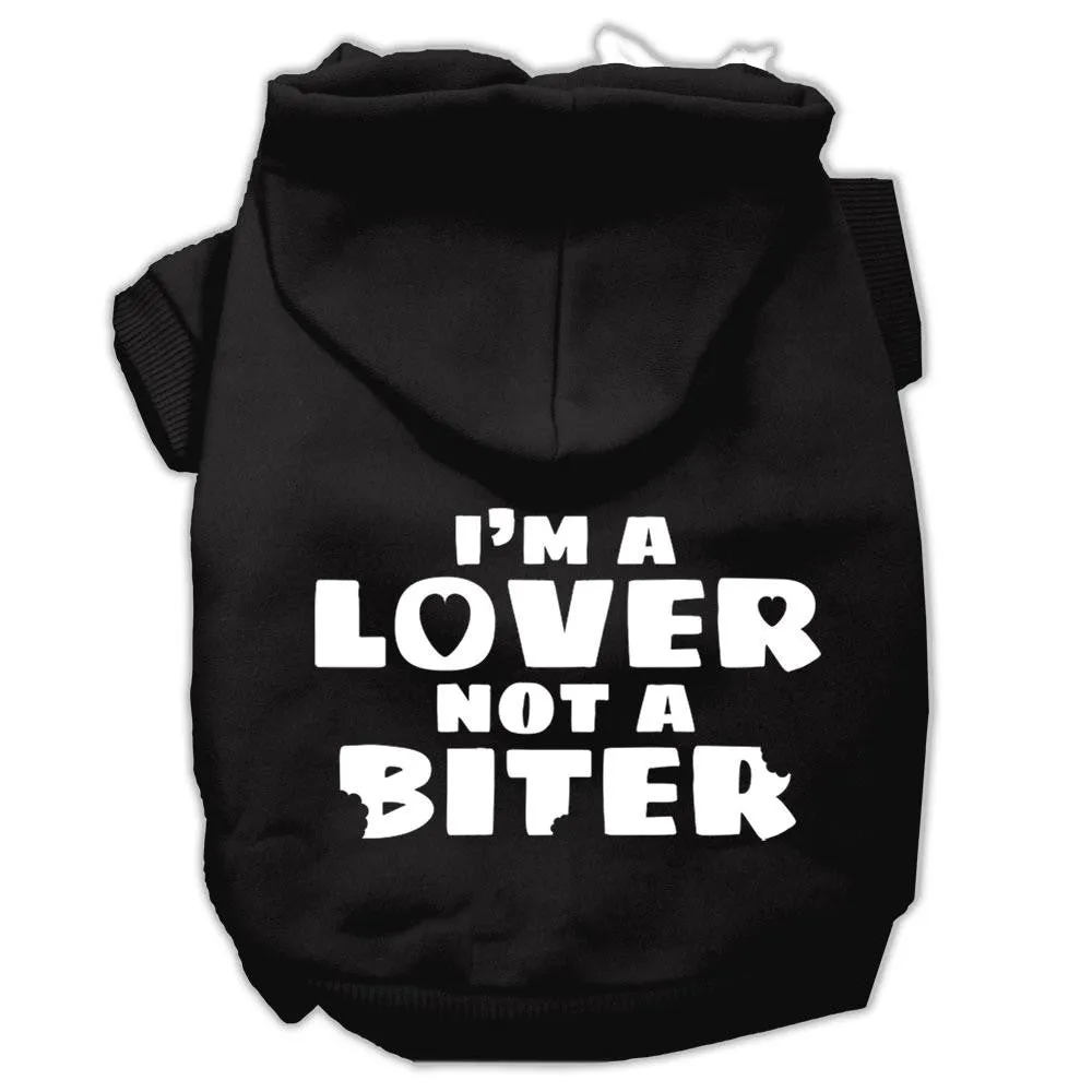 I'm A Lover Not A Biter Screen Printed Dog Pet Hoodies Black Size Xxxl (20)