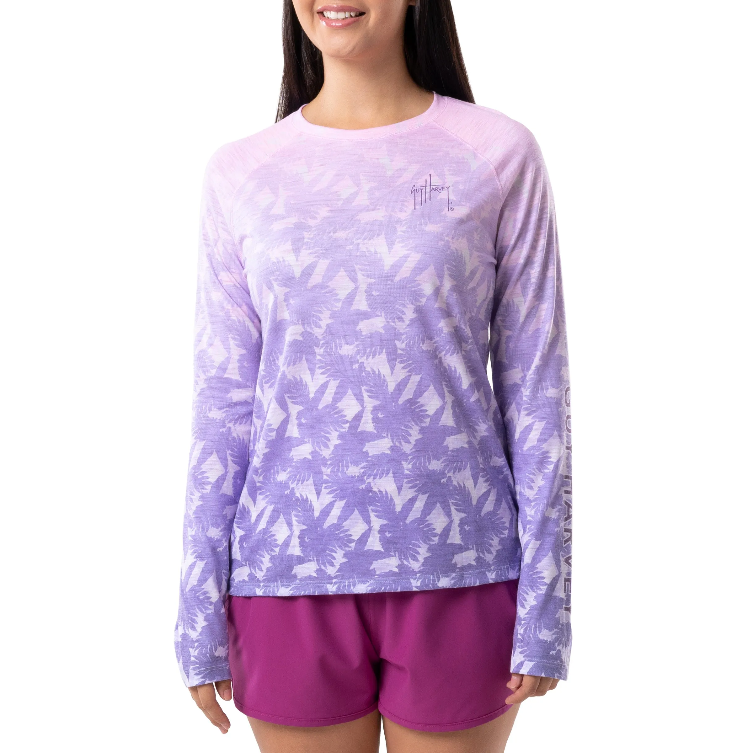 Ladies Palm Breeze Long Sleeve Raglan Slub Shirt