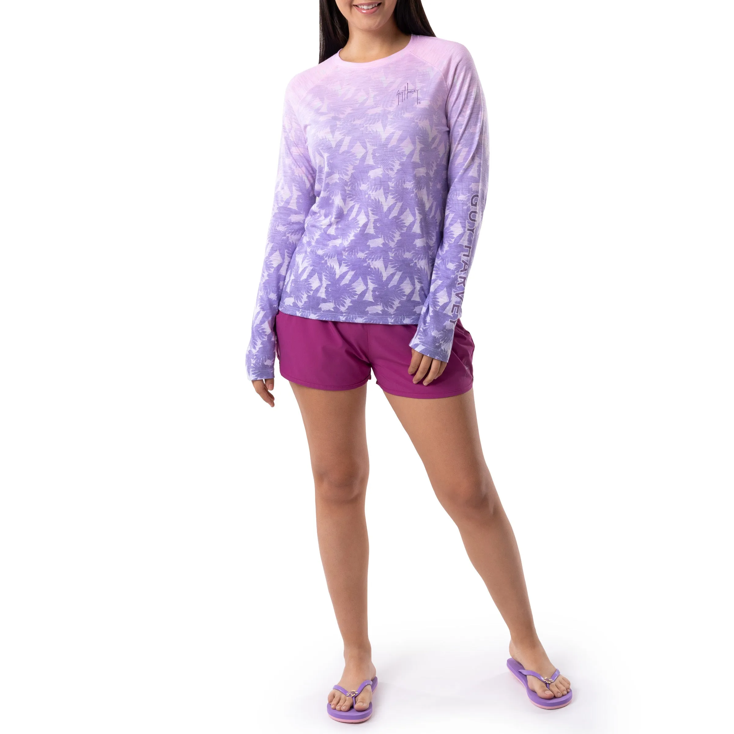 Ladies Palm Breeze Long Sleeve Raglan Slub Shirt