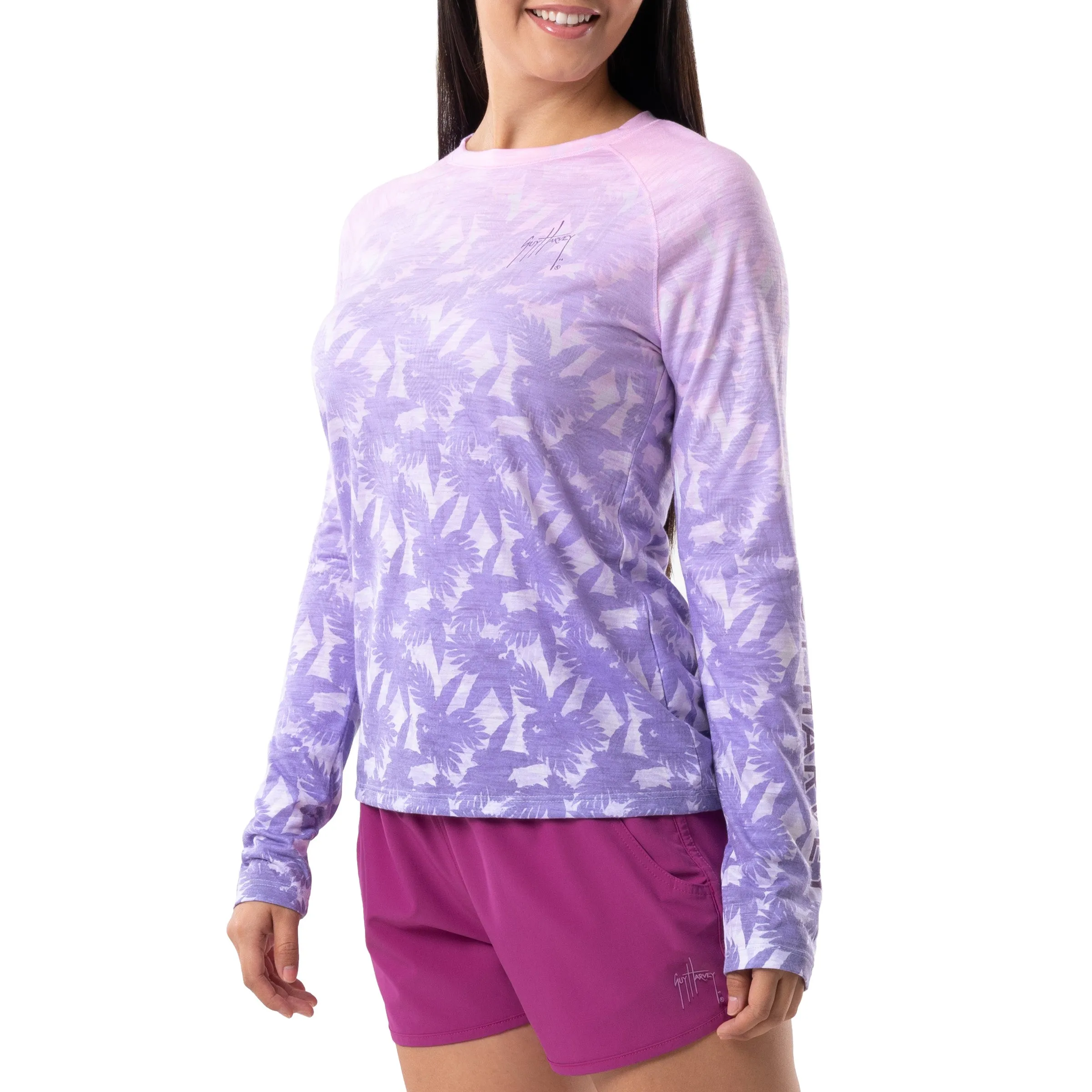 Ladies Palm Breeze Long Sleeve Raglan Slub Shirt