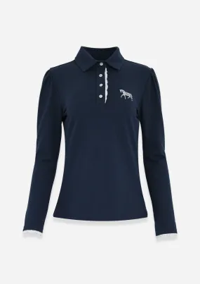 Nova Cotton Polo-Shirt Long Sleeve | Navy