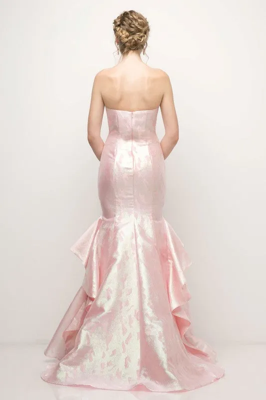 Pink Mermaid Long Evening Dress