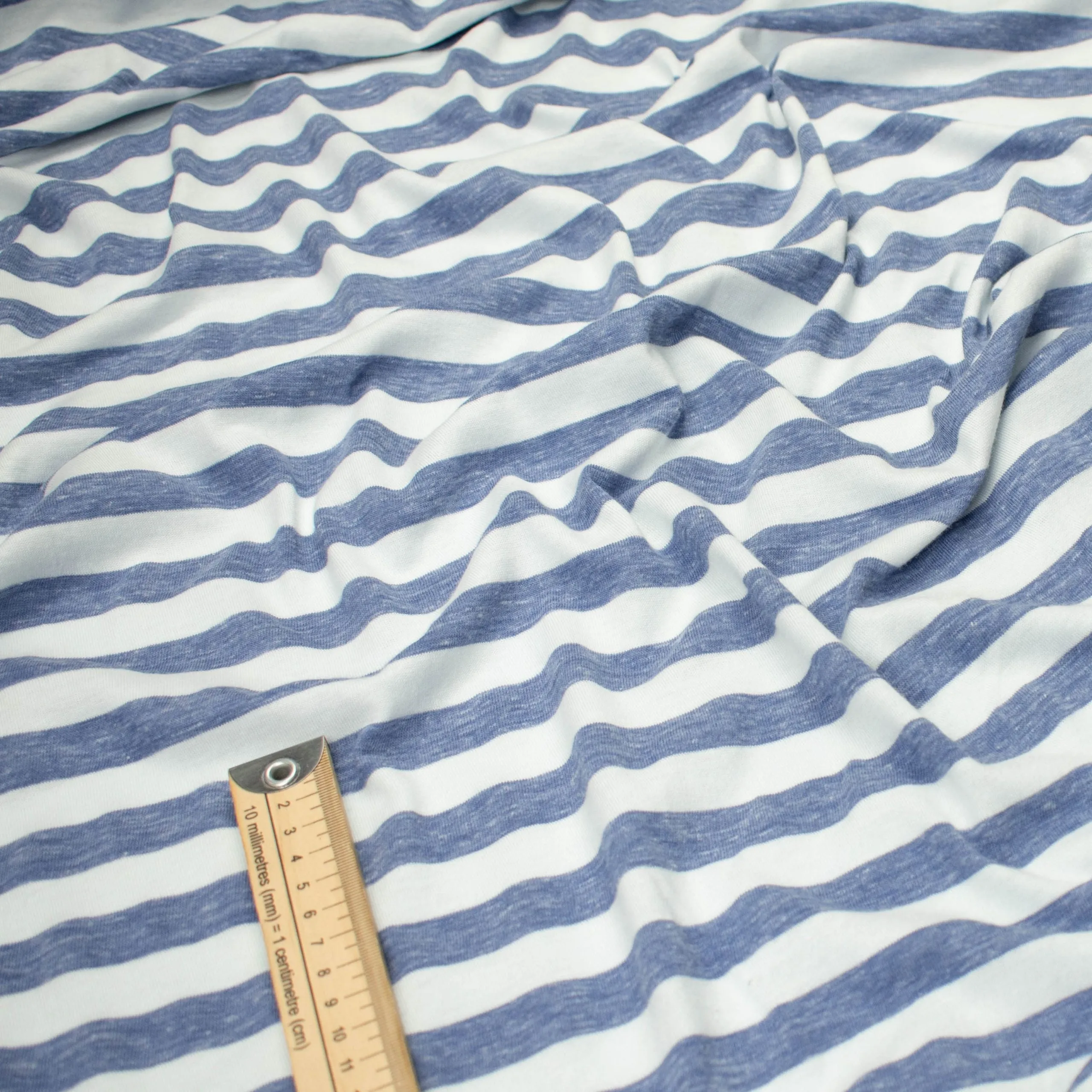 Printed Knits Design-91 Blue & White Stripes