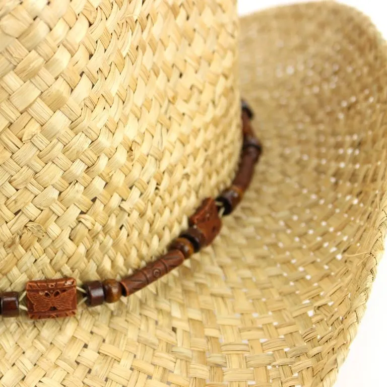 Straw Cowboy Hat with Wood Band