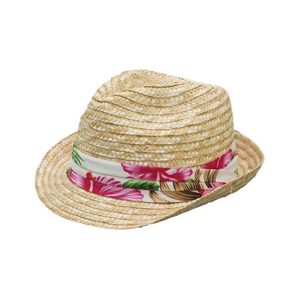 Wheat Braid Straw Fedora Hat