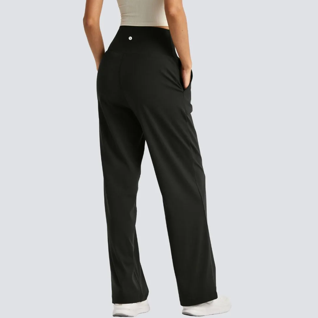 Wide Legged Yoga Pants - Black